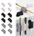 12 pieces - pen holder - pen holder for desk - self-adhesive silicone pen holder - for clipboard mounting in classroom - highlighter holder - pencil holder - for desk, classroom, office accessories - black, white and grey - 2*4.7 cm