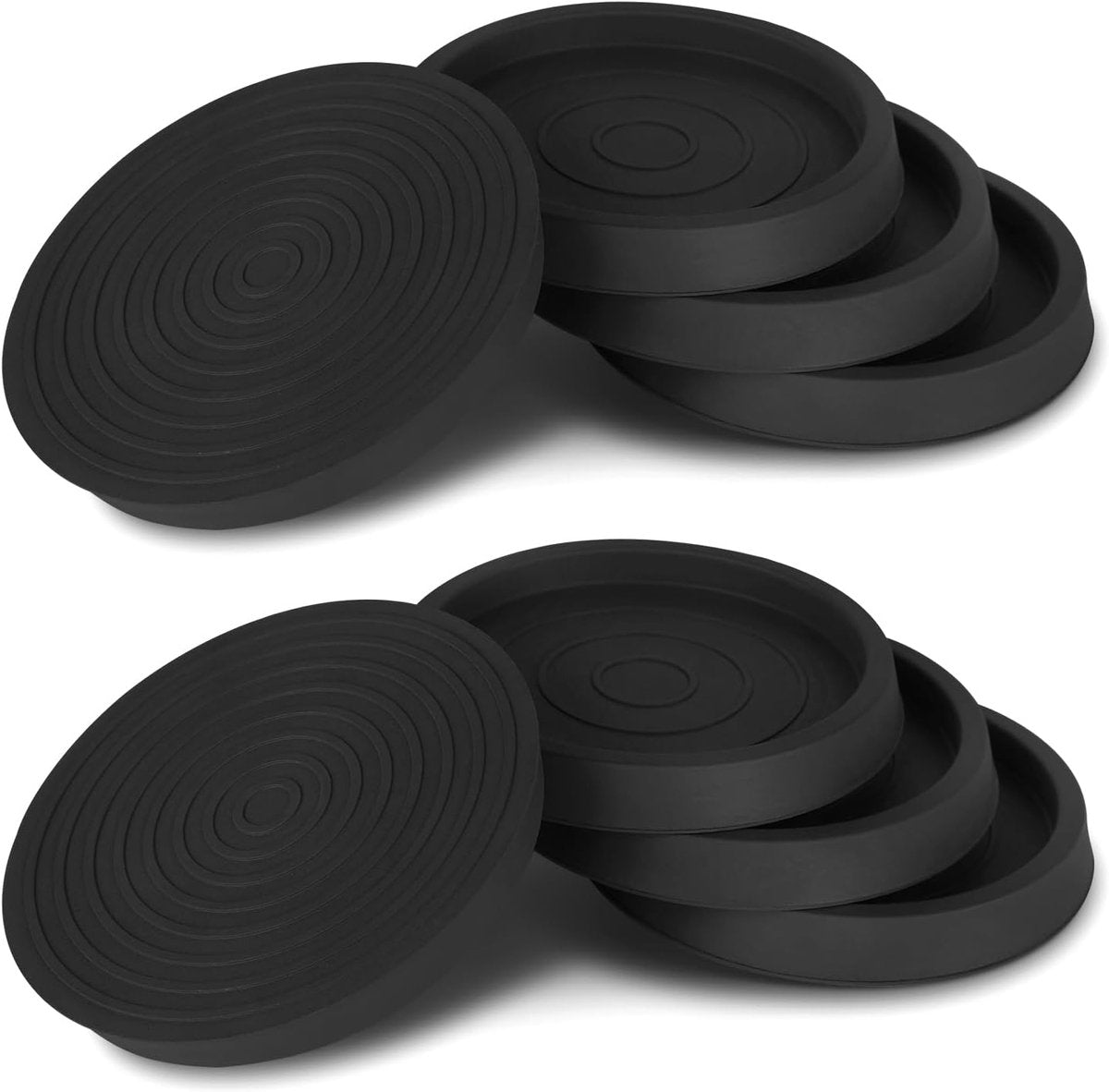 8 pieces - Furniture mats - 76*76*9 mm - 6.3 cm round furniture mat - anti-slip furniture protectors - rubber furniture protectors - for hardwood floors - floor protectors - for beds, cabinets, sofas, chairs and tables - black