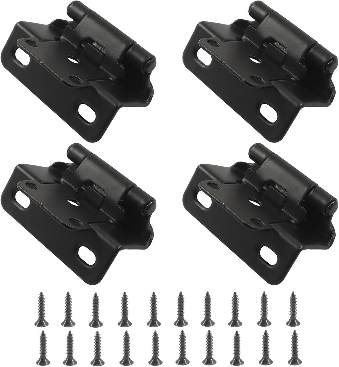 pieces - Hinges - Kitchen cabinet hinges - Cabinet door hinges - Furniture hinges - Flap hinge - Interior door hinges - surface-mounted hinges for kitchen cabinets - semi-concealed cabinet hinges - with screws - for cabinet doors, cabinets - black