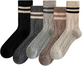 Pairs of Socks - Women's Socks - House Socks - Women's Socks Size 36/40 - Warm Socks - Knitted Socks - Warm Winter Socks - Autumn and Winter Socks - Comfortable Fashion Striped Athletic Socks - Stockings - Soft, Absorbent, Breathable