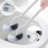 Toilet brush - 2 pieces - Toilet brush - Curved toilet brush - Toilet brush - With handle - Long handle - Universal - for deep cleaning, long plastic handle and flexible bristles - White