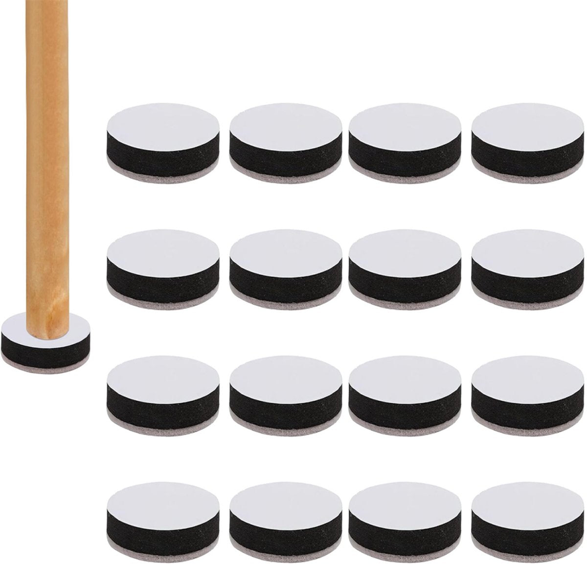 16 pieces - 6*1.65 cm - table leg risers - furniture leg cushions - EVA and felt materials - chair foot pads - self-adhesive furniture risers - table leg cushions - adjustable table heights - crash pads - multifunctional protective pad