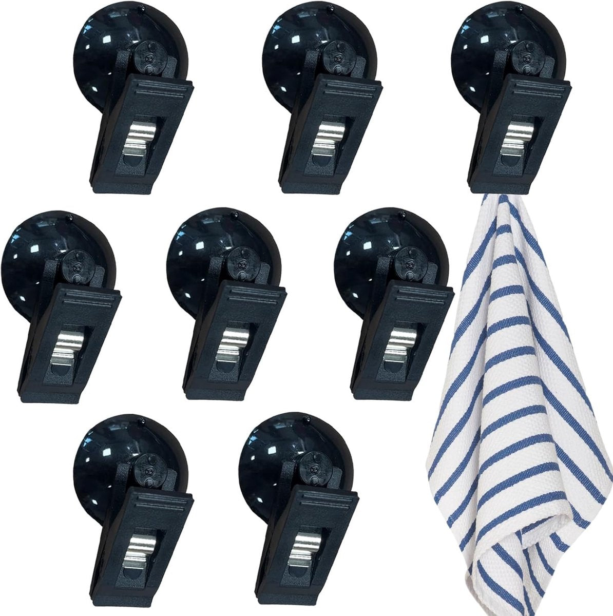 8 pieces - Suction cup clips - Shower curtain clips - Shower curtain clamps - Multifunctional storage clip - Windproof protective clips - shower curtain clips with suction cup - for car sunshades, refrigerator, notes, ticket and photo organization - 30*35