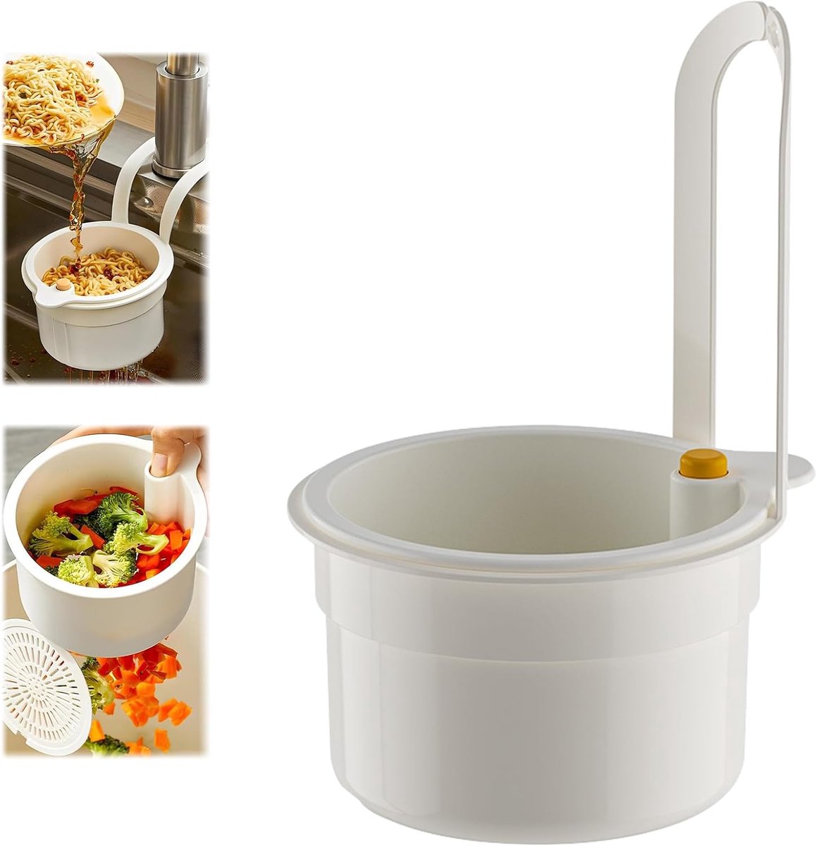 Drain Basket - Drain Filter - Sink Storage Holder - Faucet Hanging Strainer - Sink Drain Basket - Sink Strainer Basket - Sink Food Waste Collection Bin - Sink Trash Can - Plastic Kitchen Sink Strainer - Food Fruit Vegetable Drying Rack - White