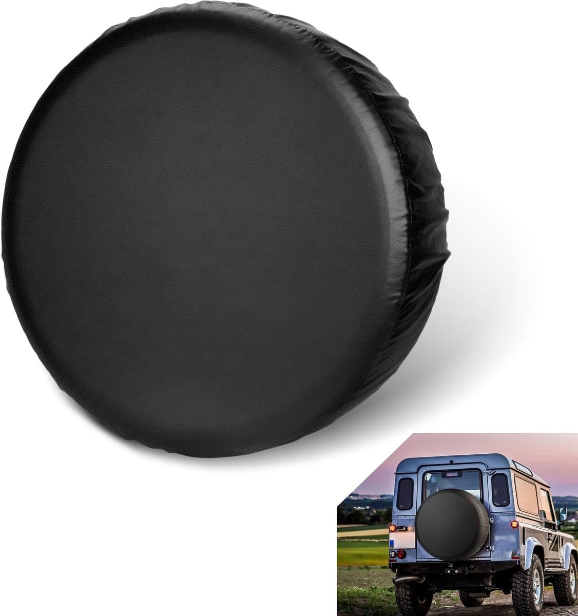 Tire cover - 14 inch - Tire covers - Spare tire cover - Tire dust cover - Spare wheel dust cover - Car tire protective cover - Spare wheel protective cover - Tire storage cover - PVC leather - Dust cover - suitable for tire diameters 65-69 cm - Black
