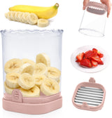 Fruit slicer - Multifunctional slicer - Fruit slicing cup - Grape slicer - strawberry slicer - fast banana, grape and egg cuber - Kitchen Tool - kitchen utensils - portable kitchen tool - Pink