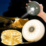 Camping string lights 10M - lights for camper - waterproof - USB rechargeable