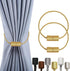 2 Pieces Magnetic Curtain Ties - Curtain Tieback Hook - Curtain Fasteners - Curtain Tieback - Magnetic Curtain Cord - Curtain Ties - Curtain Holders - Thickened Steel Cable - Gold