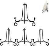 4 pieces - sign stand - plate holder - iron plate stands - plate stands for display - Display rack - foldable easel stand - metal photo stand - photo stand - book stand - plate stands - 4 inch - black