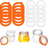 20 pieces - Sealing gasket - 95*70 mm - Silicone gaskets for jars - Replacement silicone rubber gaskets - replacement silicone rings - for sealing jars - for glass jar lids, food preservation - orange and white