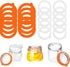 20 pieces - Sealing gasket - 95*70 mm - Silicone gaskets for jars - Replacement silicone rubber gaskets - replacement silicone rings - for sealing jars - for glass jar lids, food preservation - orange and white
