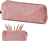Pencil Case - Pencil Case - Pen Case - Storage Bag - School Pencil Case - Storage Box - Corduroy Pencil Case - Makeup Bag - with Zipper - Cosmetics Organizer - for girls, boys, adults and teenagers - 20*4.5*7.5cm - Pink