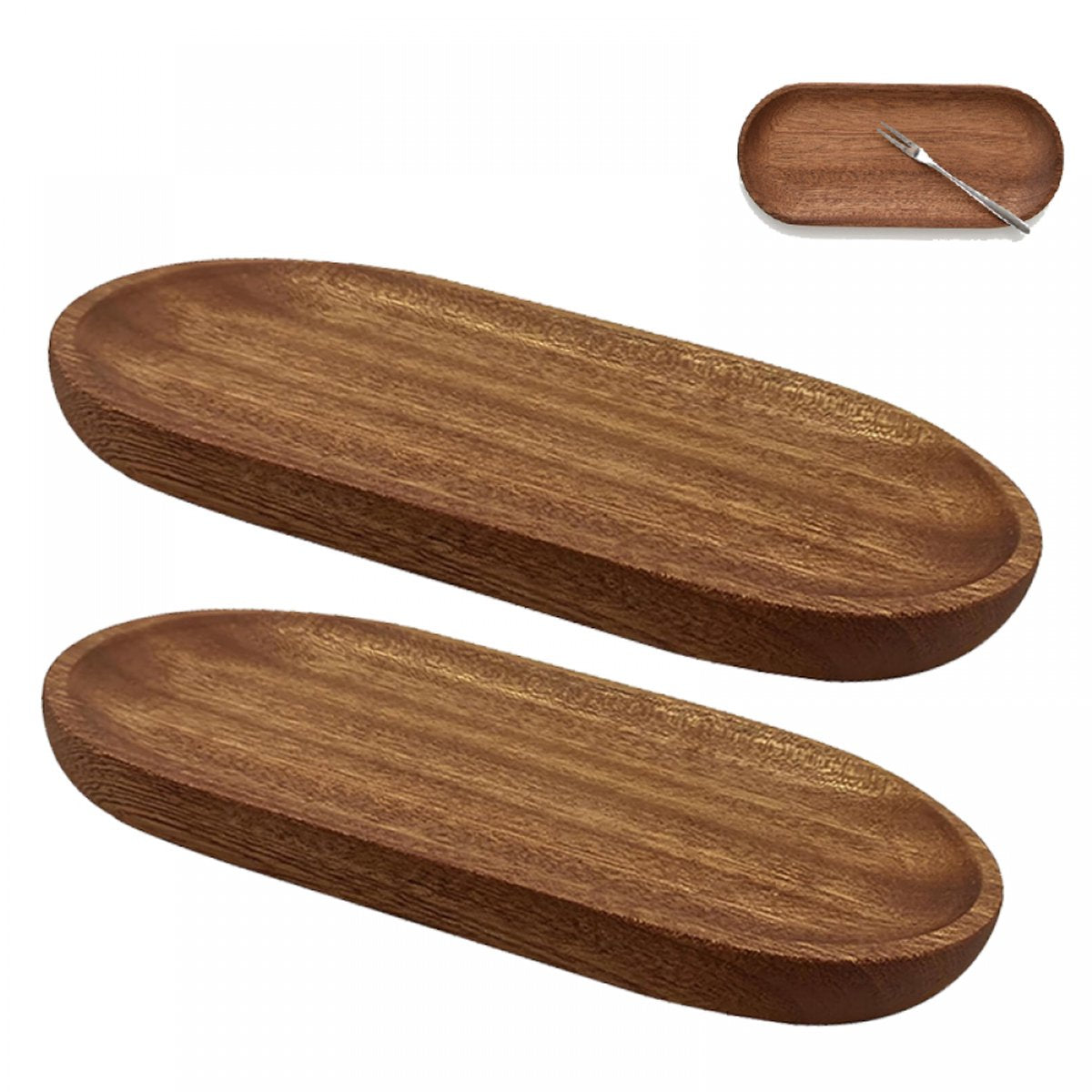 2 pieces - Cutlery holder - 18*10 cm - Tray - Kitchen Spoon Holder - natural retro wooden kitchen spoon holder - kitchen utensil holder - wooden plates - for the countertop - for spatulas, spoons, tongs and other kitchen utensils - brown