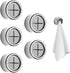 5 pieces - 42*22 mm - towel holders - self-adhesive round towel holders - towel hooks for wall mounting - no drilling required - push-in towel rack - for kitchen, bathroom, kitchen hooks - silver