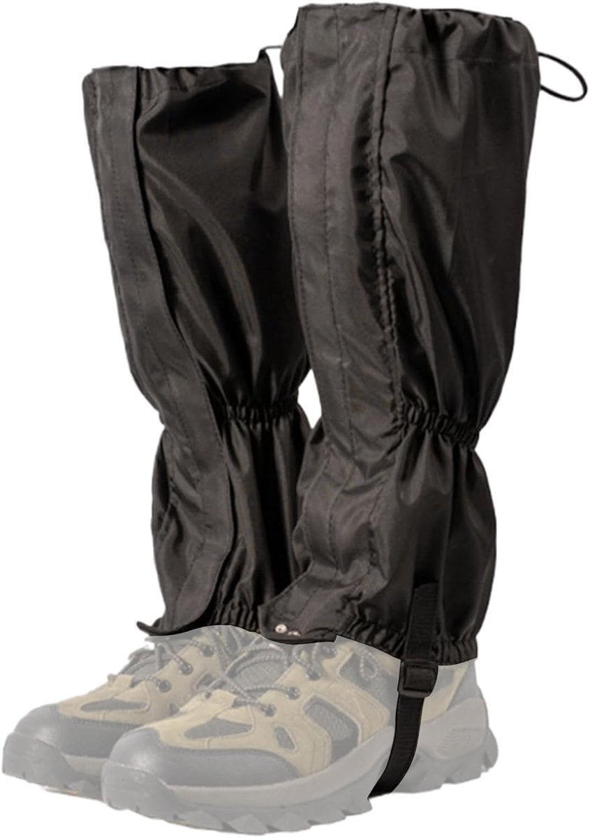 Waterproof Gaiters - 1 pair - Hiking Gaiters - Waterproof Gaiters - Hiking Gaiters - Leg Covers - Shoe Covers - Gaiters - Adjustable Gaiters - Hiking Shoe Accessories - for hiking, skiing, walking, climbing - black