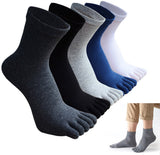 5 pairs - Toe socks - Men's 5-toe socks - detachable toe socks - five-finger socks - cotton running socks - socks - five-toe running socks - breathable running socks - black, white, light grey, dark grey, navy blue