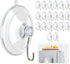 Suction Cup Hooks (20 Pieces) - Suction Cup Hooks - 1.77 Inch Clear Suction Cups - up to 3kg - with Metal Hooks - Threaded - Brute Strength - suction cup hooks - for Kitchen Bathroom Shower Wall Window Door - hanging hooks - suction cups sun protection - 