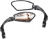 Black bicycle handlebar mirror with scratch-resistant glass lens