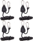 4 pieces - 2m - heavy duty rope hanger - hanger rope - adjustable - plant hanging rope - lamp hanging rope - tent canopy rope stopper buckle - tent guy lines - with pulley - outdoor accessories - for camping and hiking outdoors - black