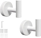2 pieces - Towel hook - Hanging hooks - Hanging hooks - Bathroom towel hooks - Key hook - Clothes hook - Hat hook - Wall hooks - stainless steel hook - with screws - for bathroom, kitchen, garage, home, hotel, office - 5.5*6 cm - white