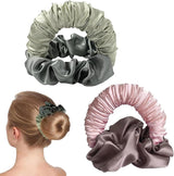 2 pieces - Heatless Curls - Hair curler - hair rollers - Heatless curlers - soft sleep curl scrunchie - for long, medium-length hair - heatless hair curler - satin night curler - lazy scrunchie - hair styling tools - pink and green