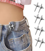 4 pieces - Waist Extender - Tightening Button Adjuster Buttons - Adjustable star button trouser waist tighter - Star trouser waist buckle - Adjustable waistband clips - Trouser waist reinforcement - For loose jeans, trousers, skirts and sleeves