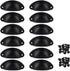 12 pieces - Drawer cabinet handle - furniture handles - cabinet handle - Handle - Handle for Cabinet - Kitchen cabinet - Kitchen handle - semi-round handle - Furniture handle - small handle - Center distance 65mm - black - iron - 8.1*3.2*1.8 cm
