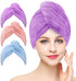 Piece Hair Towel - Microfiber Hair Towel - Hair Towel - Head Towel - Quick-Drying Towel - for Women, Men, Children, Quick-Drying Wrap for Curly - Long Hair - Anti-Frizz - Hair Towel - Purple, Pink, Blue