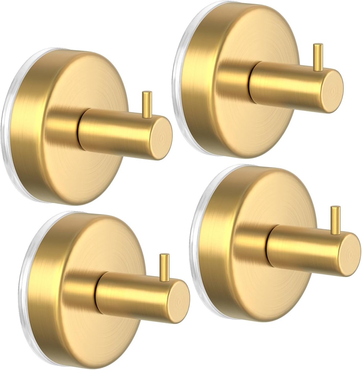 4 pieces - 6*6*5.5 cm - Suction cup hooks - Hooks with vacuum suction cup - towel hooks without drilling - waterproof - suction cup hook for shower, bathroom, kitchen, glass door - gold