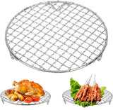 Grill - Grill grate - Grill accessories - Stainless steel grill - Round grill - Cooking and cooling rack - With support legs - For outdoor grilling - Silver - 18 cm/7.1"