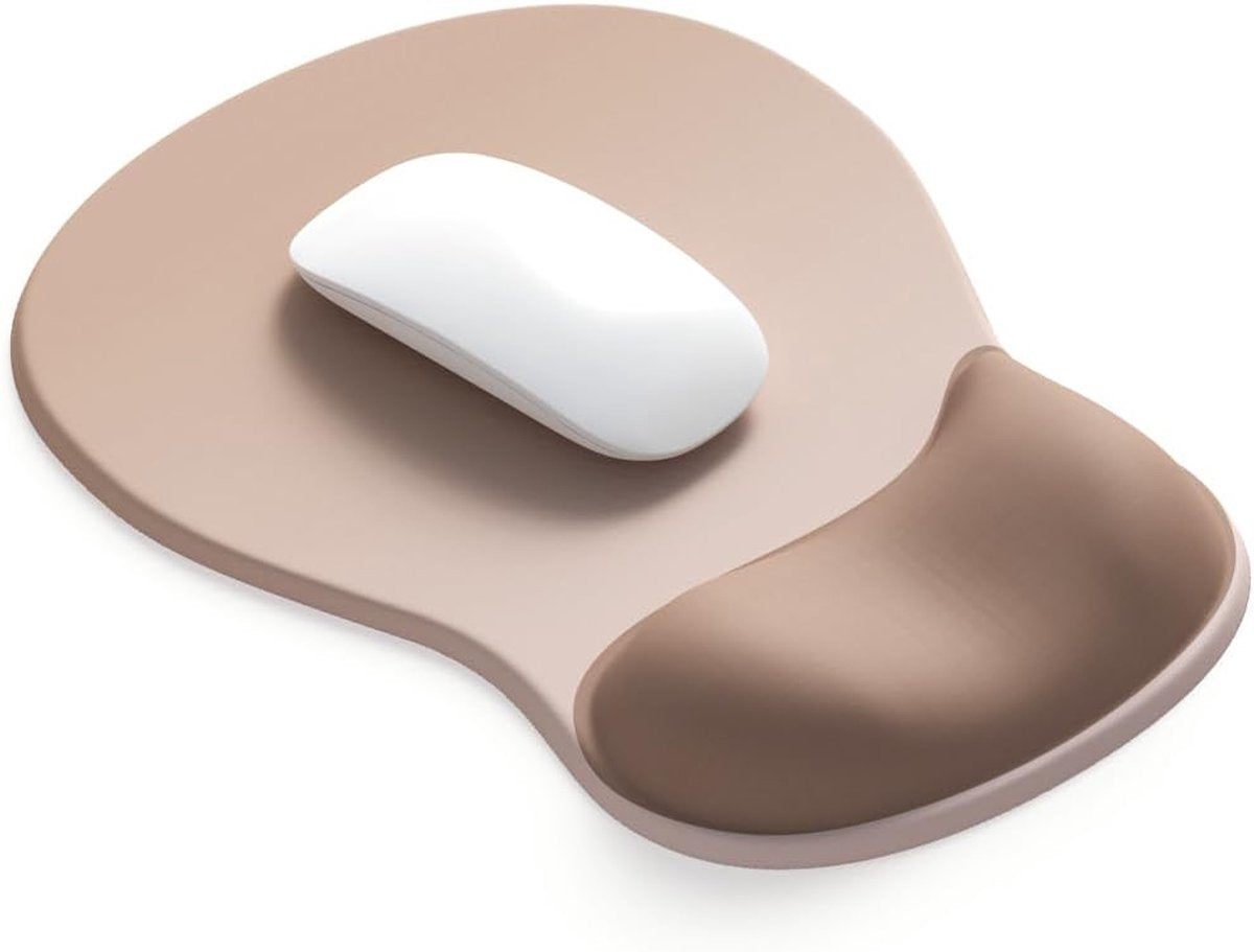Gel mouse pad - mouse pad with wrist rest - Gaming Mouse Pad - Mouse Pad with Memory Foam Wrist Rest and Non-Slip Base - Non-Slip - Desk Accessories for Office - Office - For Computer, Cafe, Home & Office - 26 × 19.5 cm - Gradient Apricot
