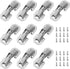 10 pieces - hinges - 3 inch - invisible stainless steel hinges - 90 degrees - cabinet hinges - kitchen door hinges - with screws - for furniture doors, drawers, windows and wardrobes - no drilling required - 77*32 mm - silver