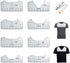8 pieces - T-shirt ruler guide - with 1 soft measuring tape - T-shirt alignment tool - T-shirt alignment rulers - T-shirt rulers - for round neck and V-neck - sewing tools - white