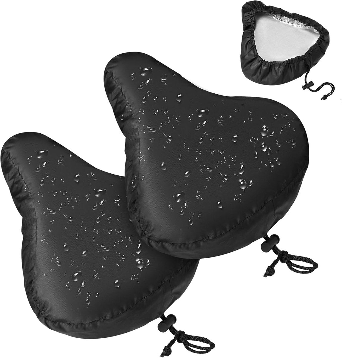 2 pieces - Bicycle Saddle Cover - Bicycle Saddle Cover - Waterproof Saddle Cover - Cover for Bicycle Saddle - Rain Cover - Saddle Cover - with drawstring - outdoor saddle cover - bicycle accessories - waterproof - universal - rain and dust protection - 24