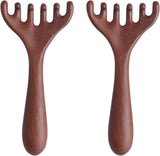 BOXOB 2pcs Wooden Head Massager, Portable Head Scratcher for Deep Relaxation Durable Wooden Comb Wooden Scalp Massager Gift for Family and Friends
