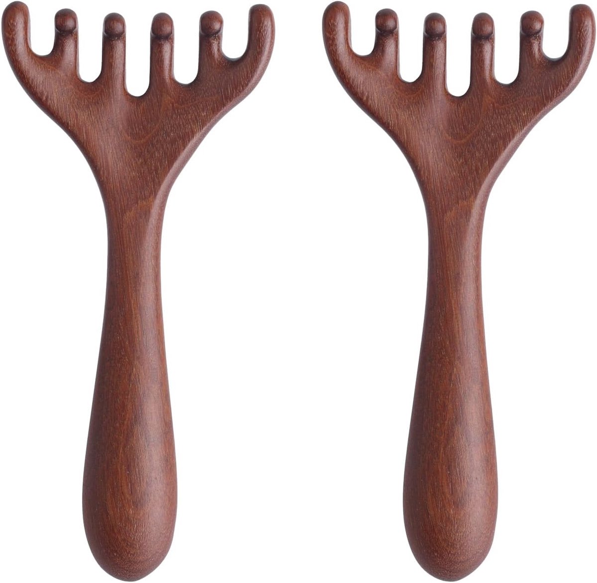 BOXOB 2pcs Wooden Head Massager, Portable Head Scratcher for Deep Relaxation Durable Wooden Comb Wooden Scalp Massager Gift for Family and Friends