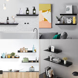 30*12*4 cm - Wall-mounted rack - Bathroom Shelves - Metal shelves - waterproof - small floating metal shelves - wall shelf - for bathroom, living room, bedroom, kitchen - with screws - black
