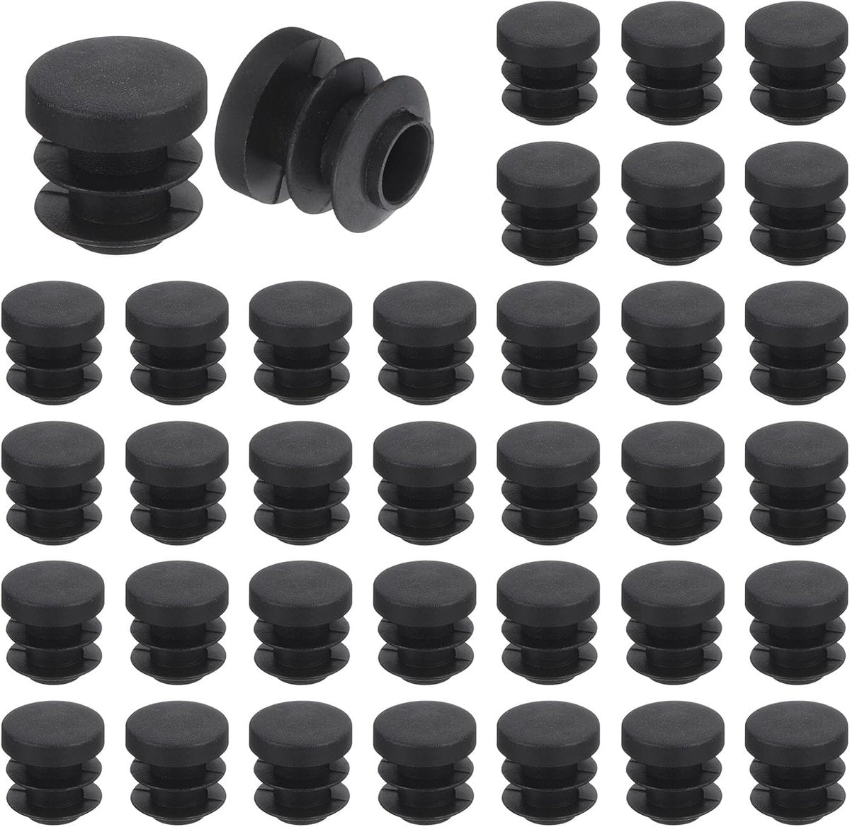 32 pieces - Furniture mats - 16 mm - furniture legs - furniture leg pads - round plastic plugs - end caps for pipes - furniture glides - for tables and chairs - black chair leg protectors - for hardwood floor tiles - black
