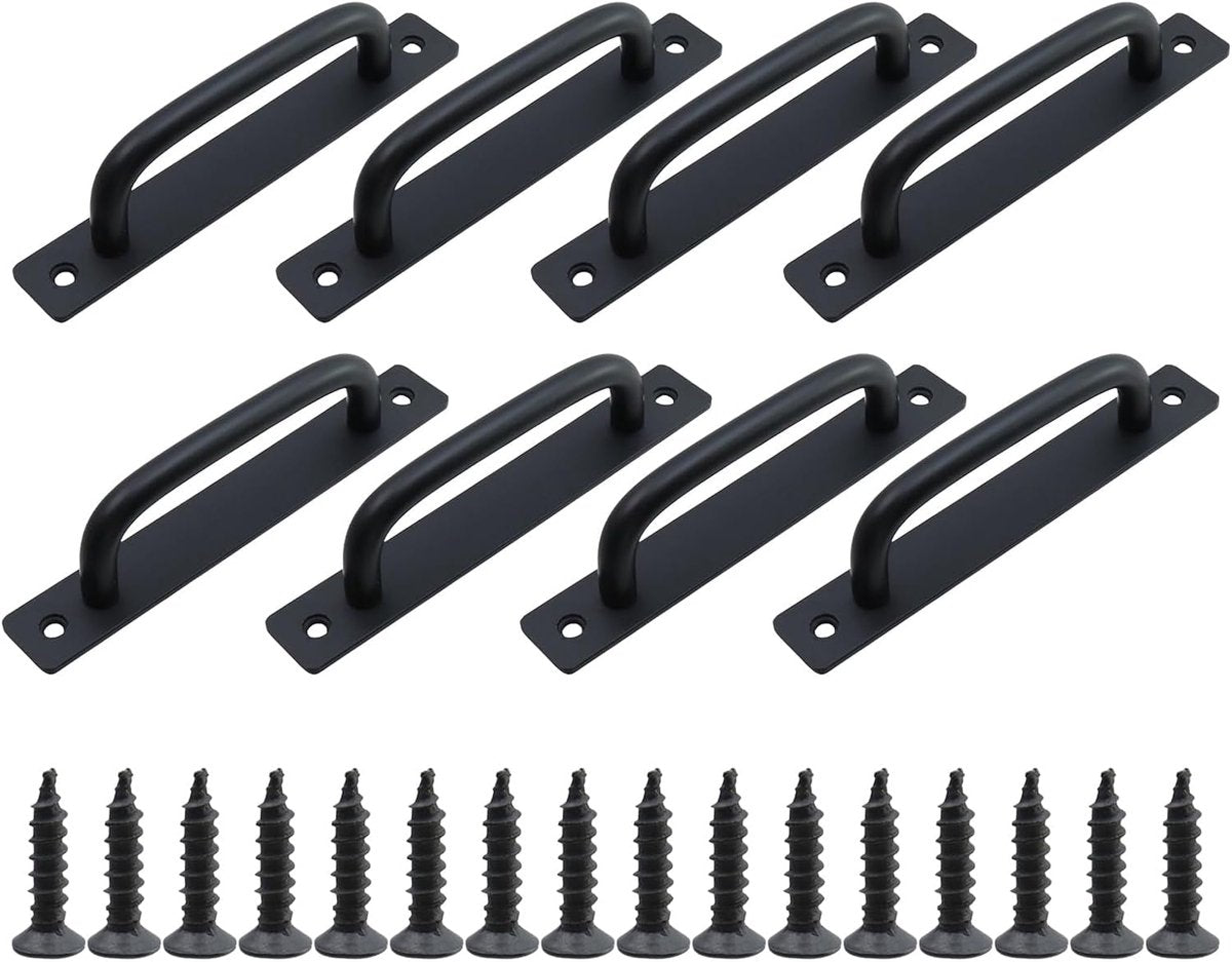 8 Pieces Door Handle - Kitchen Cabinet Handles - Cabinet Handles - Handles for Small Doors - 5" Hole in the Center Aluminum Alloy Cabinet Handles - Kitchen Cabinet Handle - For Drawer Cabinets, Cabinets, Kitchen, Wardrobe and Drawer Handles - Black