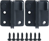 2 pieces - Lock - 60*54*27 mm - stainless steel door lock - sliding bolt with safety latch - left-hand sliding bolt - with screws - for sliding wardrobe, animal cage, garden, bathroom, garage door, sliding door - black