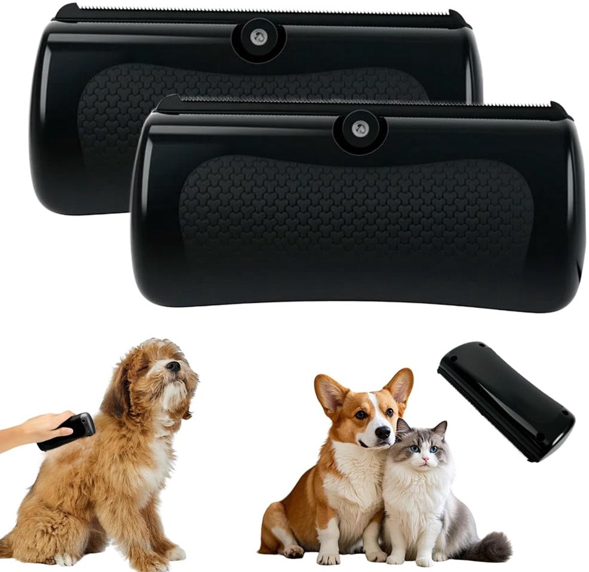 Detangling Blade - 2 Pieces - Tail Shedding Brush - Detangling Comb - Comb - Undercoat Comb - Grooming Brush for Dogs and Cats - Dog Brush - Cat Brush - Tool for removing long and short hair from pets - Detangling Comb