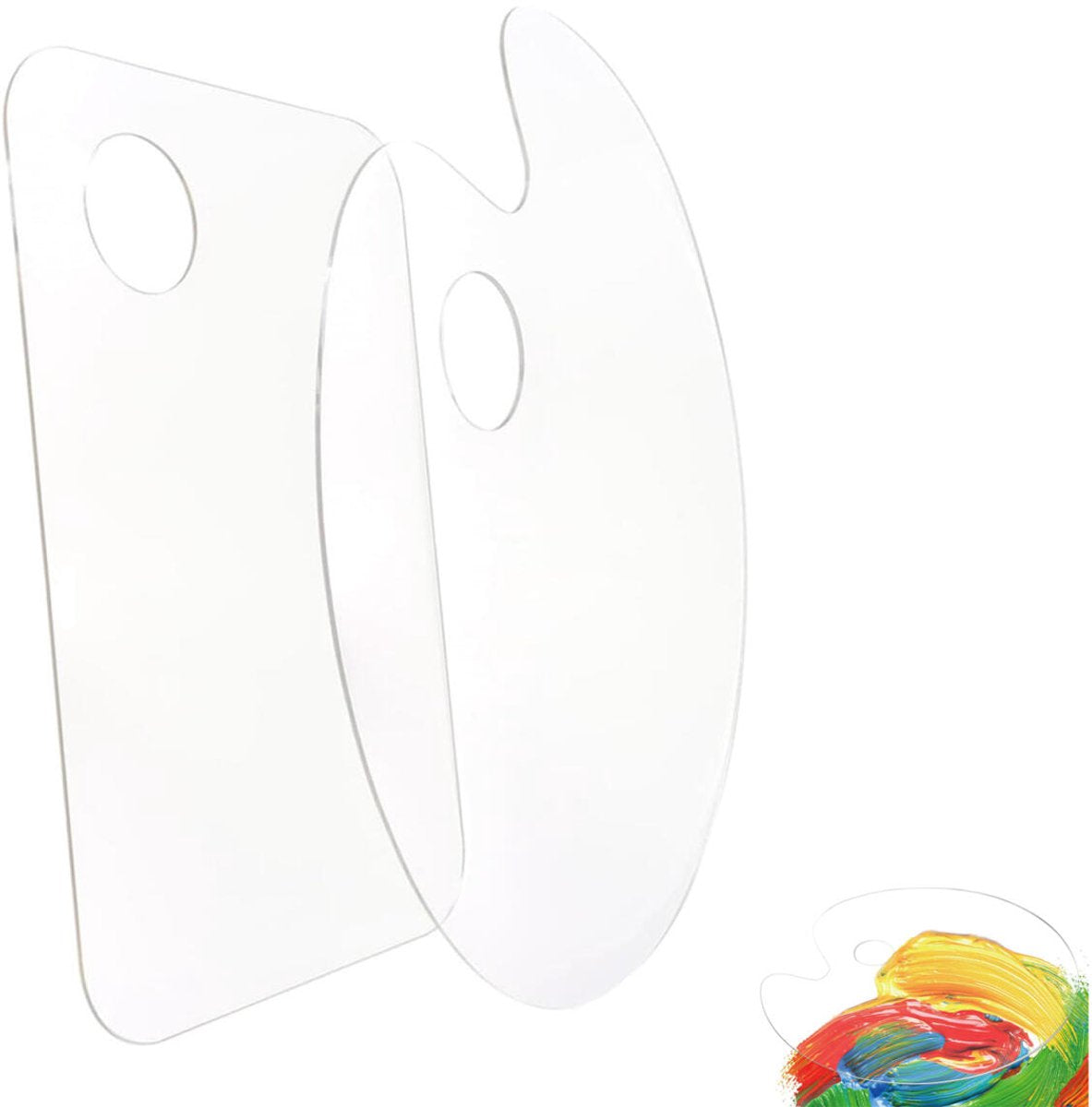 2 pieces - Color palette - Paint palette - Art palette Mixing palette - clear acrylic palette - acrylic paint palette - transparent palette - painter's palette - oval paint palette - oil paint tray set - watercolor paint sheet - mixing colors - for crafti