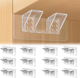 12 pieces Shelf brackets - Wall mounting brackets - punch-free shelf brackets - Transparent shelf brackets - Wall shelf bottom brackets - self-adhesive support shelf bracket - Shelf brackets - for kitchen cabinet shelves bookcase