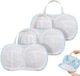 3 pieces - 20*34 cm - bra laundry bag - laundry bag - with plastic backing - mesh laundry bag - reusable - underwear laundry net for women - bra protector for washing machine - with zipper - for washing machine - household items - clothing protection - bl