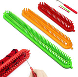 3 pieces - Scarf knitting tool - rectangular knitting loom - loom - colorful plastic looms - DIY yarn weaving sets - with crochet hook and needle - Suitable for knitting scarves, blankets, and shawls - 26, 36, 47 cm