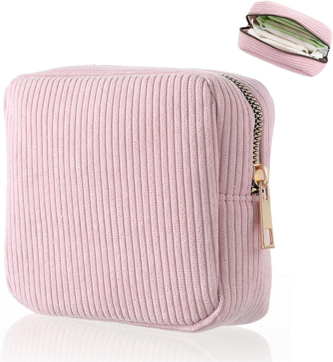 Toiletry Bag - Sanitary Pad Makeup Bag - Sanitary Pad Pouches - Menstrual Bags - Menstrual Pouches - Waterproof Zipper - Tampon Pouches - Napkin Pouches - Cosmetic Bag - Storage Bag - Makeup Bag - For Sanitary Pads, Tampons, Menstrual Cup - Pink
