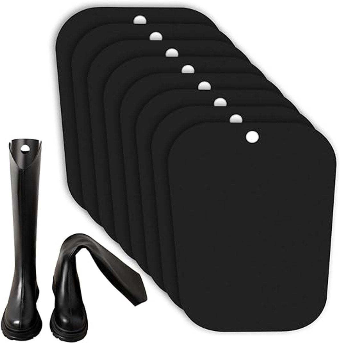 8 pieces - Boot trees - Boot Shapers - Boot filler - Boot stretcher - Stretcher - plastic boot trees for women - high boot supports - boot supports - reusable inserts - shoe care accessory - 35*28 cm - black