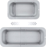 Sink drain basket - Strainer - Washing vegetables and fruit - Draining cooked pasta and drying dishes - Extendable and telescopic - New kitchen accessories for the home - Grey