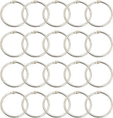 20 pieces - 55 mm - Book rings - metal ring binders - Binding ring - for loose sheets - card ring binder - keychain - for scrapbooking, album, crafting - for organizing and binding loose cards and recipes - silver
