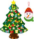 Felt Christmas tree - With Snowman advent calendar - Christmas decoration set - Felt Christmas tree for children incl. 33 ornaments - Mini Christmas tree - children&